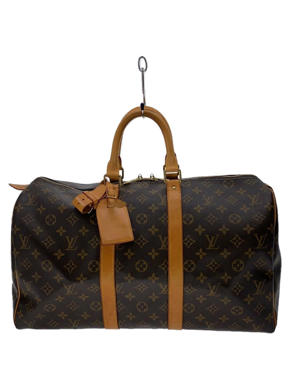 LOUIS VUITTON Keepall Bandouliere Canvas Brown All over Padlock